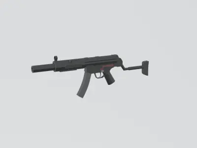 HK mp5sd6 low poly Low-poly 3D model
