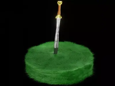 Larp Celtic Sword Low-poly 3D model