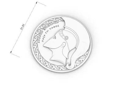 spartan Corinthian Greek helmet pendant 3D print model