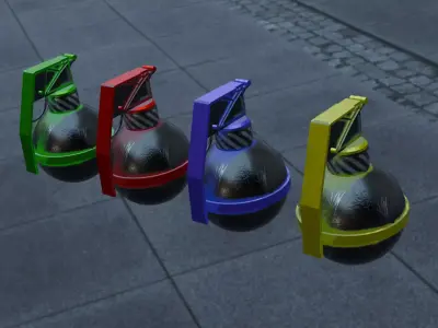 Granata Low Poly Game-Ready 3D Model Clean Topology PBR Textures Low-poly 3D model