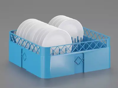 3D Plastic Crate Low-poly 3D model