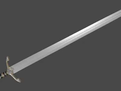 Caroling sword with Excalibur handle Low-poly 3D model