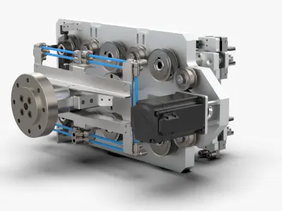 Robot End Axis Pneumatic Gripper 3D model by Lovano