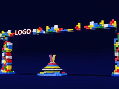 mosaic business show exhibition space design 3D model
