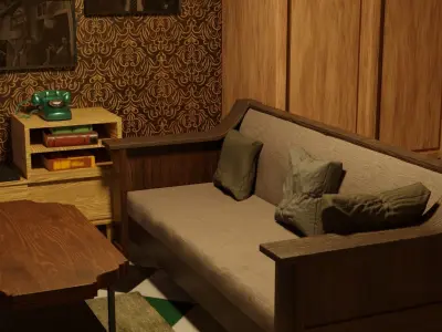 Vintage Living room 3D model