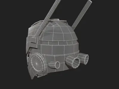 Helmet scifi Low-poly 3D model