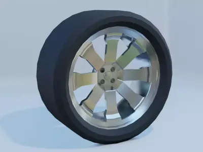 Low poly wheel -  not rigged Free low-poly 3D model