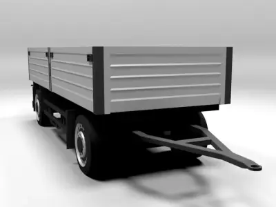 TRUCK TRAILER 2 LOWPOLY Low-poly 3D model