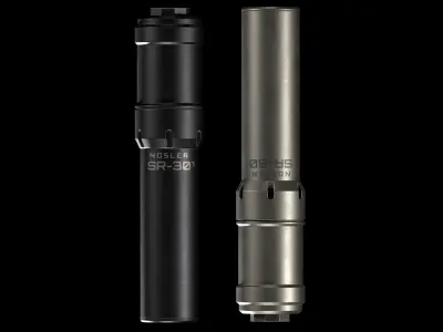 Nosler SR-30TI Supressor Low-poly 3D model