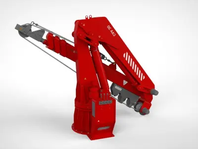 4-ton manipulator crane with articulated boom 3D model