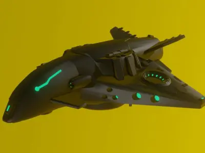 Alien Spaceship Low-poly 3D model shop