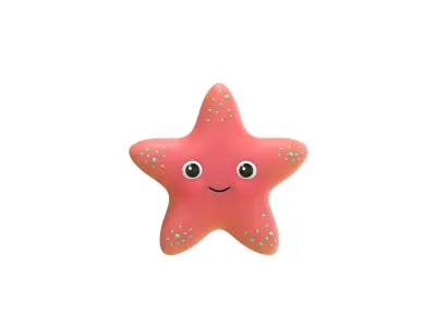 Starfish 3D Model with Basic Rig Low-poly 3D model