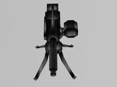 Machine Gun with pedestal 3D model
