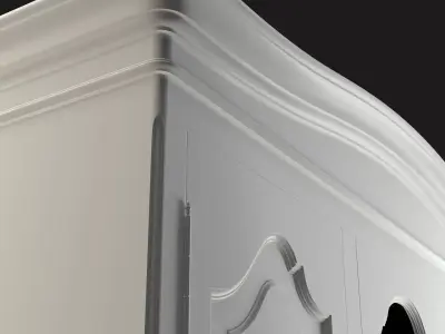 Antique-Style Three-Door Armoire 3D model