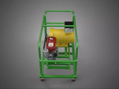 PORTABLE CASTER WHEELED DIESEL ENGINE POWER GENERATOR SET GENSET 3D model