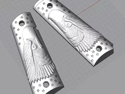 1911 grips - eagle head 3D print model
