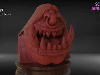 Orc Bust Nose and Mouth part 1 Timelapse and Model 3D print model