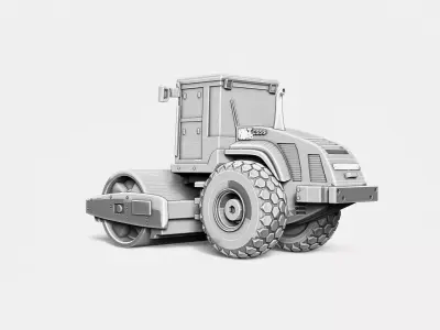 Smooth Drum Soil Compactor RoZ 3D print model