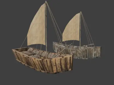 Sailing ship Collection Low-poly 3D model