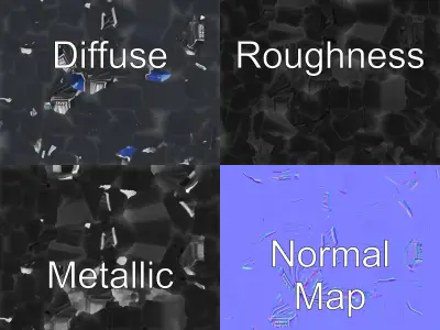 Stealth Spaceship Reconnaissance Angular Design Model Pack Low-poly 3D model