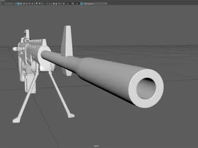 Low Poly Machine Gun Stylized Heavy Weapon 3D Model Low-poly 3D model