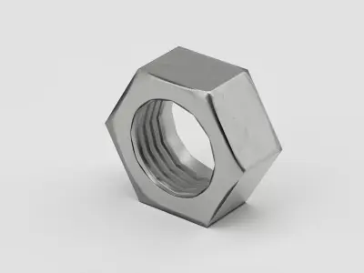 Metal Nut - Game Ready Low Poly Low-poly 3D model
