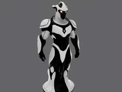 Sci-Fi Armored Warrior Statue 3D print model