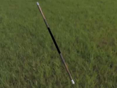 Quarterstaff stick in field 3D model