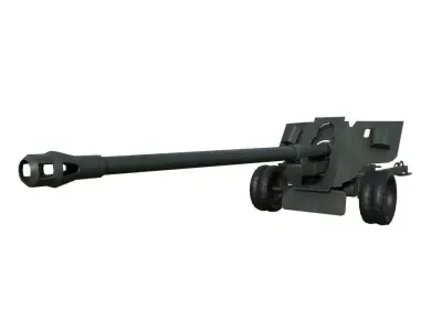 BS-3 100 mm field gun M1944 Low-poly 3D model