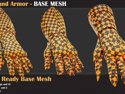 16 Hand Armor BASE MESH - VOL 19 3D model