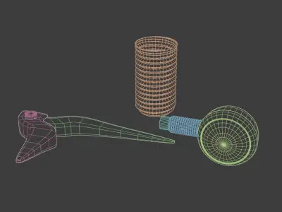 Handle brake - Rubber fork - Indicator Lights Low-poly 3D model