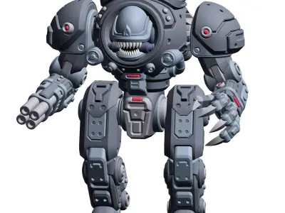 Mech Forge Nightmare Miniature for Sci-Fi Tabletop Wargames 3D print model