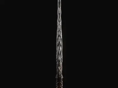 Exotic dark dagger Low-poly 3D model
