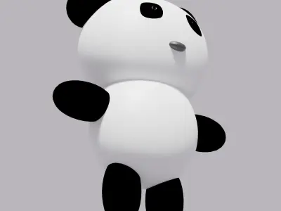 Cartoon Panda Low-poly 3D model