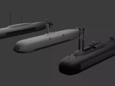 Next-Generation ROK Unmanned Submarine Low-poly 3D model