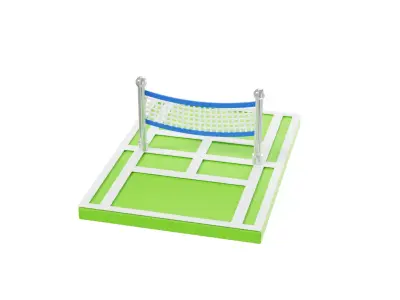 Tennis Court 3D model 6
