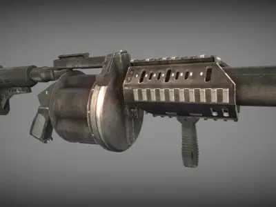 MK32 Grenade Launcher Low-poly 3D model