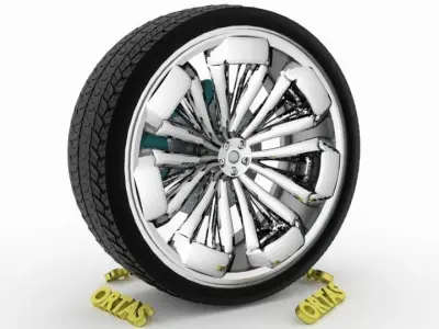 ORTAS CAR WHEEL RIM 129 GAME READY WHEEL RIM TIRE 3D model