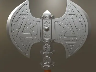 Brutal Nordic Axe 3D model