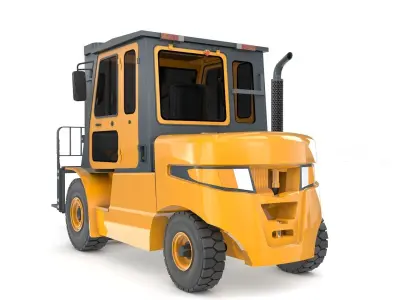 Forklift Animated with Cabinet 3D model