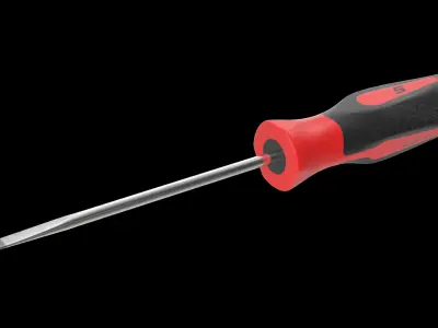 Flat Tip 1 8 Instinct MiniTip Soft Grip Red Screwdriver SGD304BR Low-poly 3D model