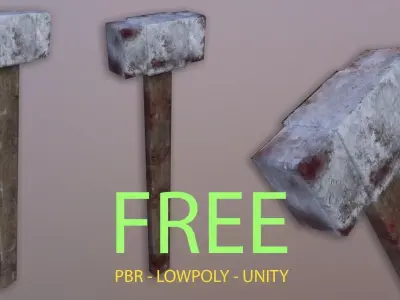 Hammer PBR - Unity Ready Free low-poly 3D model