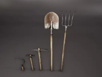 Medieval Props Low-poly 3D model get