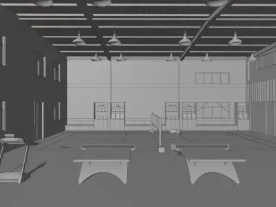 Modern multi-purpose indoor badminton 3D model