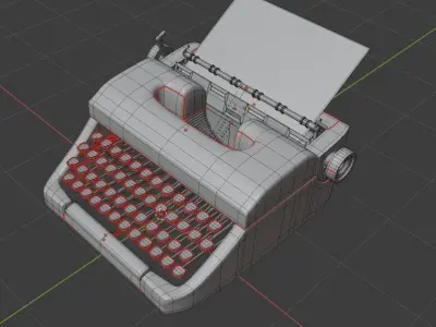 Type writer 3D model