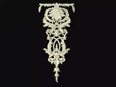 Central decor ornament for furniture 3D model 1149