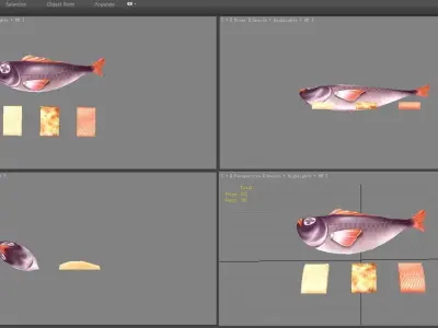 Cartoon fish Low-poly 3D model 3