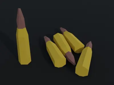 Cartoon ammo Polygonal Style Low-poly 3D model