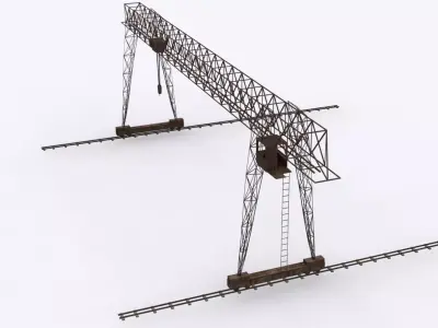 Soviet Bridge Cranes Low-poly 3D model