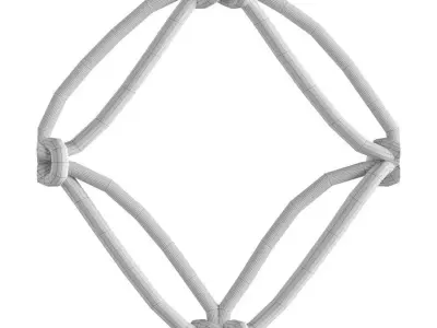 Modular Rope Net Mesh Nautical Style Pattern Module Low-poly 3D model